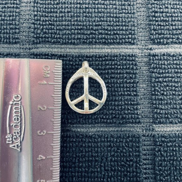 Vintage Inspirational Sterling Silver Peace Pendant - Picture 2 of 2